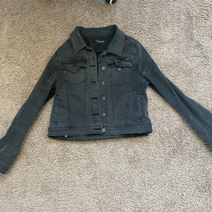 Women’s Vigoss black denim jacket; fitted. Good condition